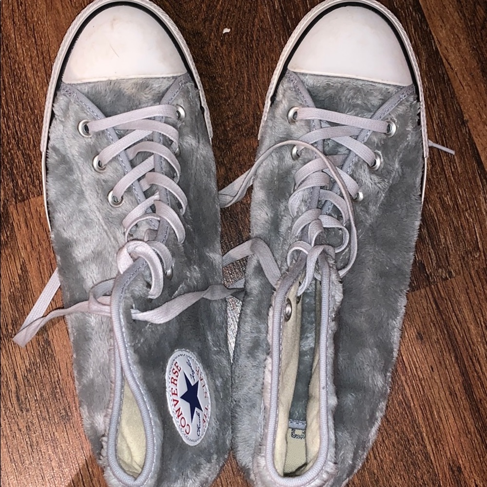 Grey Furry Converse
